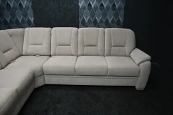 Ecksofa Nebraskar Stoff Enoa Fashion Sand 18 Grau mit Manueller Relaxecke