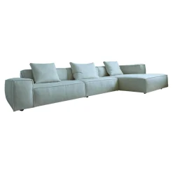 Ecksofa Neowall Stoff Khali Top Farbe 02 Beige Creme mit 3 Kissen