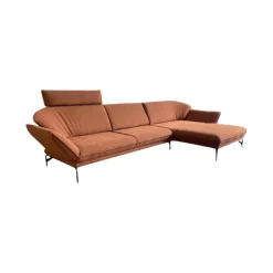 Ecksofa Nova 1378 Stoff Pura Grappa Rot Braun Rahmenkufe Anthrazit Pulverbeschichtet Inklusive Elektrische Verstellung