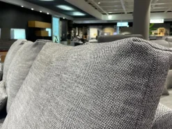 Ecksofa Nuvola Stoff 17 100 Dunkel Schwarz Weiß Gemustert Aluminiumgußfuß Lackiert RAL9017 Verkehrsschwarz Schwarz