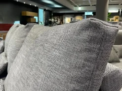 Ecksofa Nuvola Stoff 17 100 Dunkel Schwarz Weiß Gemustert Aluminiumgußfuß Lackiert RAL9017 Verkehrsschwarz Schwarz