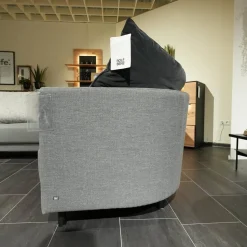 Ecksofa Onda Stoff 14 164 Eisengrau Holzfuß Eiche Schwarz Gebeizt Inklusive Kissen