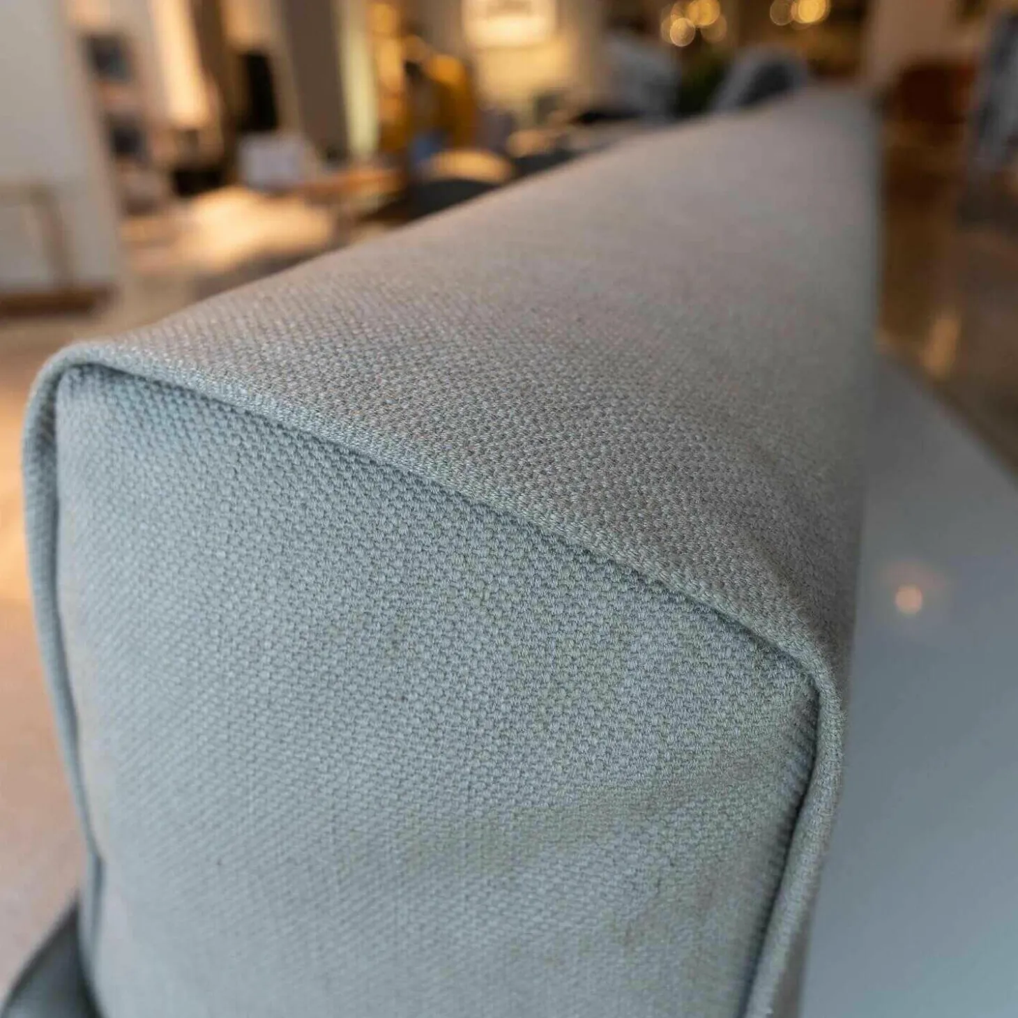 Ecksofa Paolino Stoff Grau PG E Daunenfüllung Husse Abnehmbar