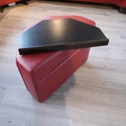 Ecksofa Paradies Leder Paloma Cherry Rot Fuß Buche Wenge Schwarz Mit Kissen Und Couchtisch