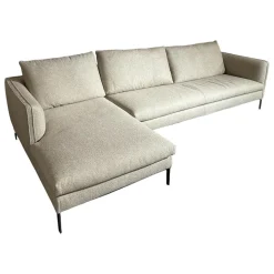 Ecksofa Paul Stoff KH520 Kiwi Grau Grün Gestell Zinnfarbig