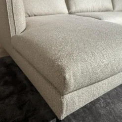 Ecksofa Paul Stoff KH520 Kiwi Grau Grün Gestell Zinnfarbig