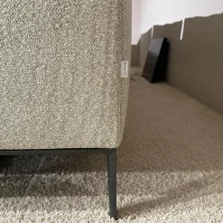 Ecksofa Paul Stoff KH520 Kiwi Grau Grün Gestell Zinnfarbig