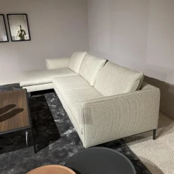 Ecksofa Paul Stoff KH520 Kiwi Grau Grün Gestell Zinnfarbig