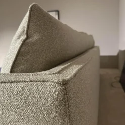 Ecksofa Paul Stoff KH520 Kiwi Grau Grün Gestell Zinnfarbig