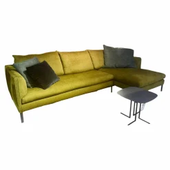 Ecksofa Paul Stoff Wonder WG 445 Grün Gestell Metall Zinnfarbig Mit Kissen