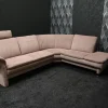Ecksofa Picco Stoff Amane AC Malve Beige Braun mit Armlehnenverstellung