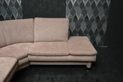 Ecksofa Picco Stoff Amane AC Malve Beige Braun mit Armlehnenverstellung