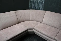 Ecksofa Picco Stoff Amane AC Malve Beige Braun mit Armlehnenverstellung