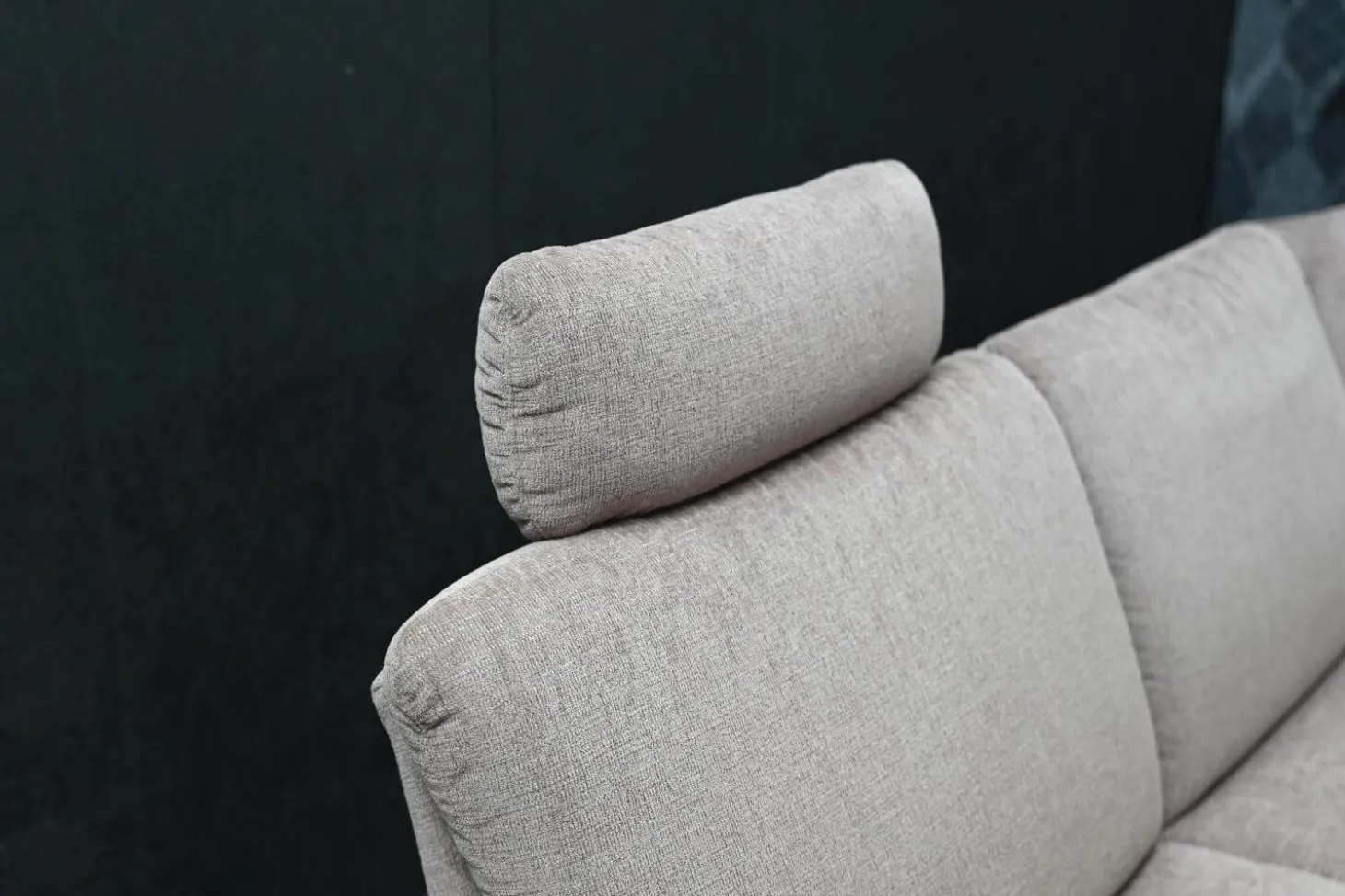 Ecksofa Picco Stoff Amane AC Malve Beige Braun mit Armlehnenverstellung