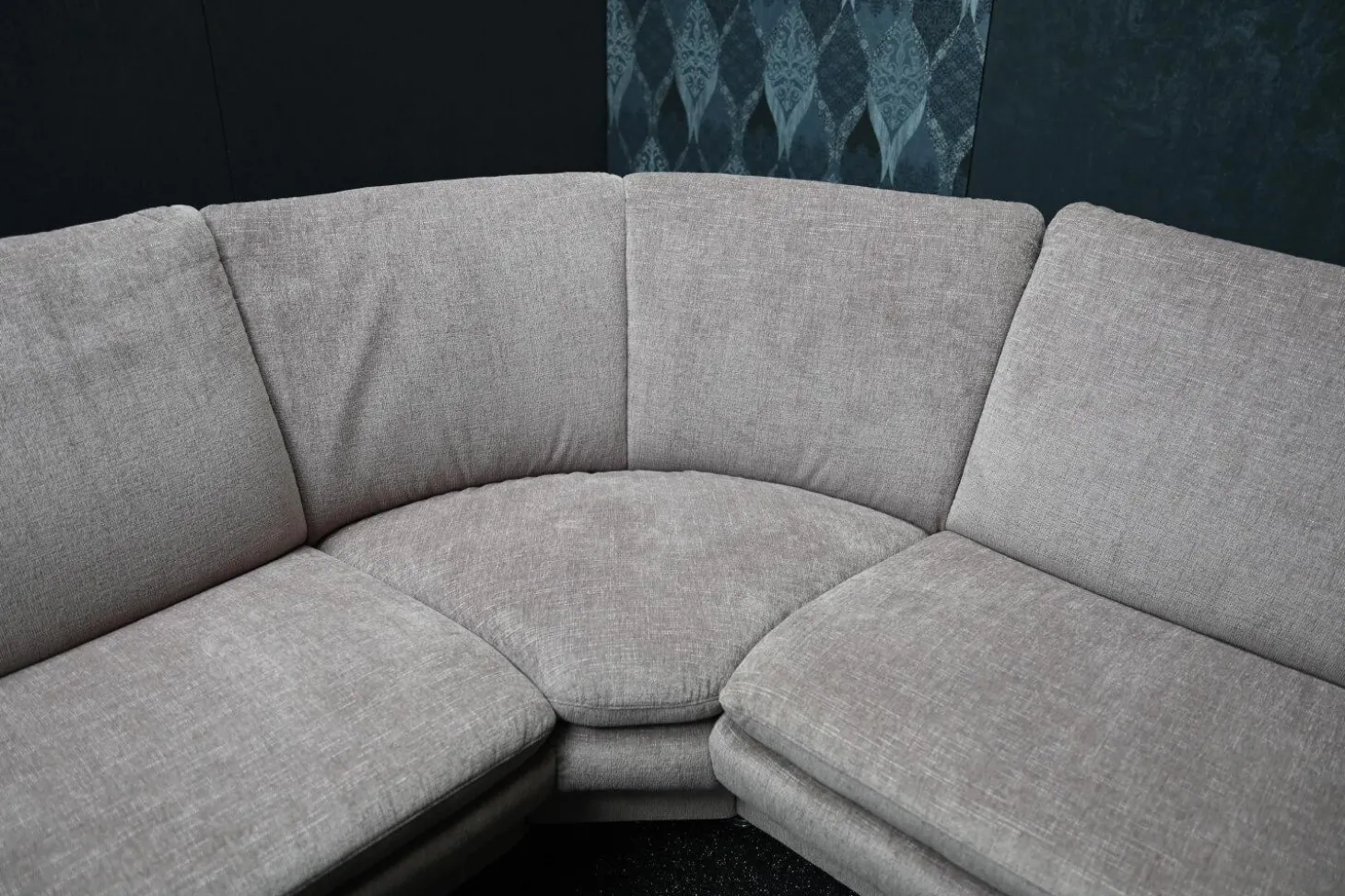 Ecksofa Picco Stoff Amane AC Malve Beige Braun mit Armlehnenverstellung