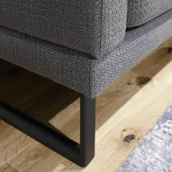 Ecksofa PL Numa Stoff 10 Grau Mit Tisch Und Kissen