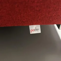 Ecksofa Pode Insert Stoff Tonica 611 Rot Füße Aluminium Chrom