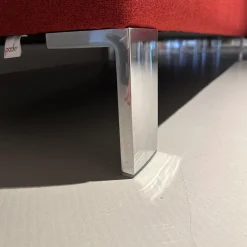 Ecksofa Pode Insert Stoff Tonica 611 Rot Füße Aluminium Chrom
