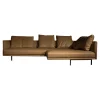 Ecksofa Prime Time Bezug Leder Elen Steingrau 1227 Struktur Bronze Matt Lackiert