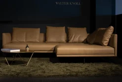 Ecksofa Prime Time Bezug Leder Elen Steingrau 1227 Struktur Bronze Matt Lackiert
