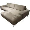 Ecksofa Redington Stoff Toffee PG D Beige Grau Metallfuß Schwarz Mit Losen Rückenkissen Mit Inlett