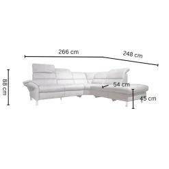 Ecksofa Relaxa 5 5 Leder Evita Smoke Grau Fuß Alusäulen Inklusive Drehsessel Komfort 3.0