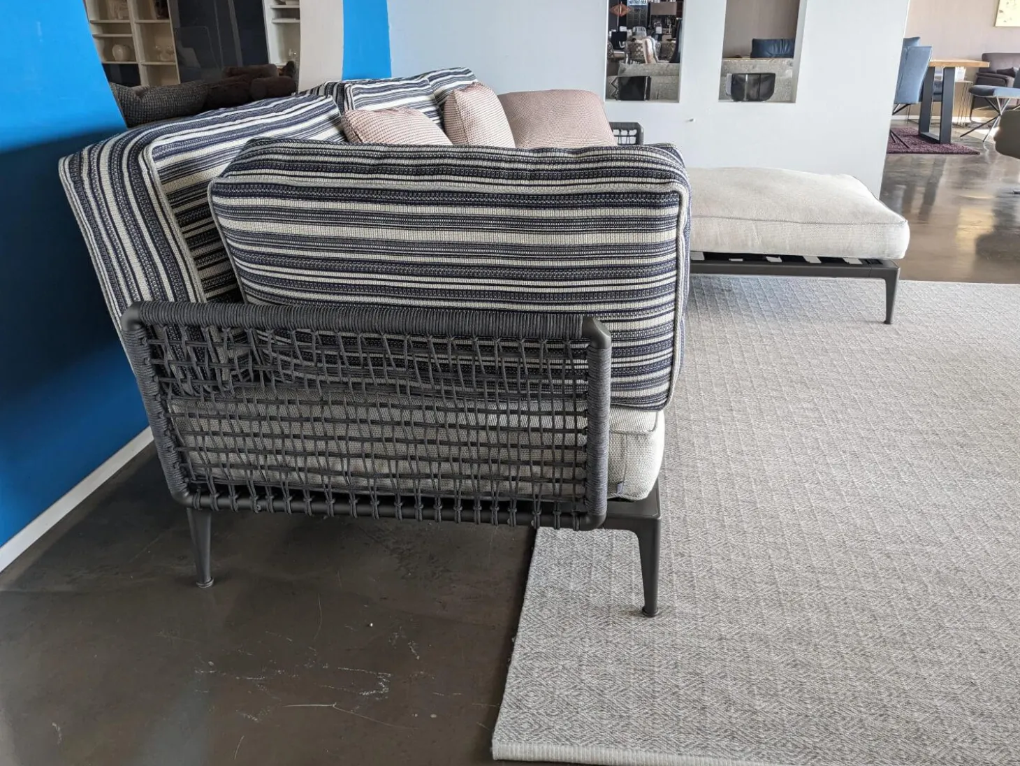 Ecksofa Ribes Outdoor Stoff Elisir Nature mit 7 Kissen