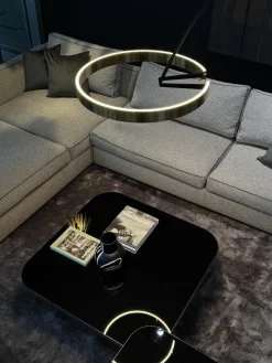 Ecksofa Richard Stoff Lieso Pied De Poule Graun Und 315 Braun Profil Stoff Ballano Schiefer Füße Metall Schwarz Verchromt Und Lackiert Inklusive 3 Rückenkissen