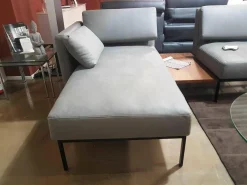 Ecksofa Roro Leder Taron Grau Mit Andocktisch Nussbaum Geölt