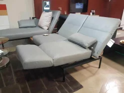 Ecksofa Roro Leder Taron Grau Mit Andocktisch Nussbaum Geölt