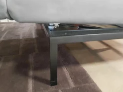 Ecksofa Roro Leder Taron Grau Mit Andocktisch Nussbaum Geölt