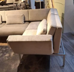 Ecksofa Roro Soft Stoff 2813 0093 Hellgrau Füße Lackiert Mit Verstellfunktionen