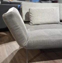 Ecksofa Roro Soft Stoff 2813 0093 Hellgrau Füße Lackiert Mit Verstellfunktionen