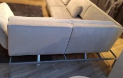 Ecksofa Roro Soft Stoff 2813 0093 Hellgrau Füße Lackiert Mit Verstellfunktionen