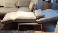 Ecksofa Roro Soft Stoff 2813 0093 Hellgrau Füße Lackiert Mit Verstellfunktionen