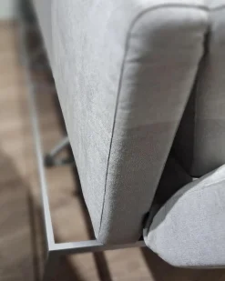 Ecksofa Roro Soft Stoff 2813 0093 Hellgrau Füße Lackiert Mit Verstellfunktionen