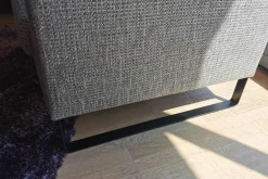 Ecksofa Sacco Stoff Carlucci Di Chivasso Beige Grau Meliert Kufen Metall Schwarz Lackiert