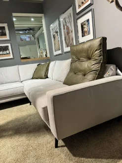 Ecksofa Samara Stoff Stoff XBO Creme Füße Schwarz ohne Dekokissen