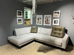 Ecksofa Samara Stoff Stoff XBO Creme Füße Schwarz ohne Dekokissen