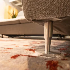 Ecksofa Select Venus Plus Stoff Q2 Ocean W82 22 Grey Grau Fuß Metall Matt Gebürstet Mit Kissen