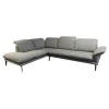 Ecksofa Sherry Stoff W60 21 Silver Grau Fuß Metall FP6 M95 Anthrazit Mit Kopfstützenverstellung