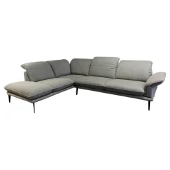 Ecksofa Sherry Stoff W60 21 Silver Grau Fuß Metall FP6 M95 Anthrazit Mit Kopfstützenverstellung