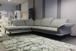 Ecksofa Sherry Stoff W60 21 Silver Grau Fuß Metall FP6 M95 Anthrazit Mit Kopfstützenverstellung