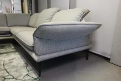 Ecksofa Sherry Stoff W60 21 Silver Grau Fuß Metall FP6 M95 Anthrazit Mit Kopfstützenverstellung