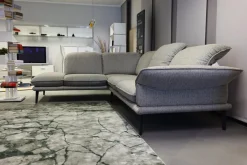 Ecksofa Sherry Stoff W60 21 Silver Grau Fuß Metall FP6 M95 Anthrazit Mit Kopfstützenverstellung