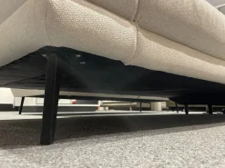 Ecksofa SO 3600 Stoff Calido Natur SG2 Metallfuß Schwarz mit Kissen und Sitztiefenverstellung