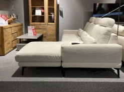 Ecksofa SO 3600 Stoff Calido Natur SG2 Metallfuß Schwarz mit Kissen und Sitztiefenverstellung