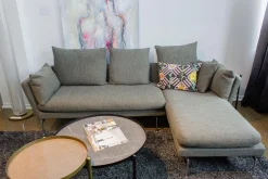 Ecksofa Sofa Stoff Corsaro Graphit Melange Grau mit 6 Kissen