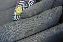 Ecksofa Sofa Stoff Corsaro Graphit Melange Grau mit 6 Kissen