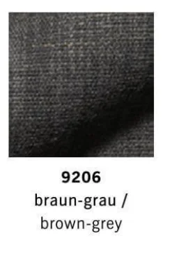 Ecksofa Sofagruppe Mell Lounge Stoff 9206 Braungrau Füße Schwarz mit Hocker
